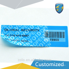 Etiqueta de seguridad tejida de impresión personalizada con larga vida útil